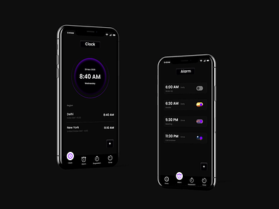 Clock | Alarm alarm black clock design designer mobile app design mobile ui ui uidesign uiux