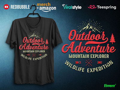 Vintage adventure typography t-shirt design