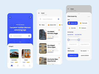 Hunianku blue clean design real estate ui uidesign userinterface uxdesign