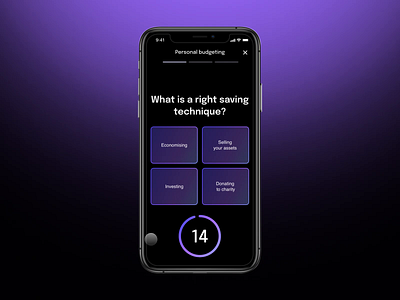 SPARQ. Quiz animation app finance app fintech mobile app product design quiz quiz app ui ui ux ui animation ux