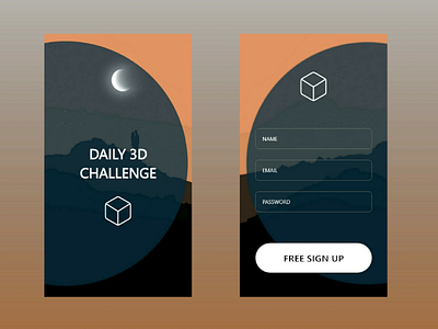 Sign Up - Daily 3D Challenge #dailyui 001