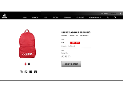 E- Commerce Product #DailyUI #012 adidas backpack brand brand design daily 100 challenge dailyui dailyuichallenge ecommerce product ui uiux uiuxdesign uiuxdesigner
