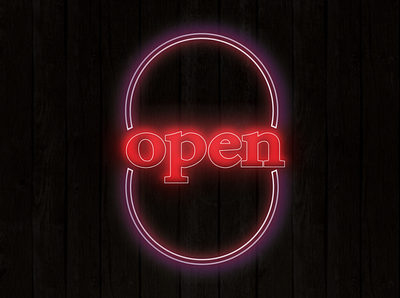 open available branding café circle counter dark design illustraion kitchen light logo open restaurant round slice text wood