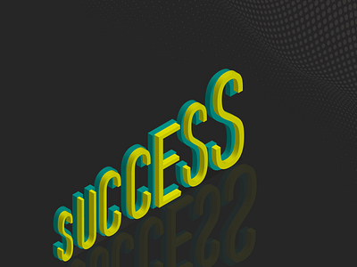 success 3d 3d art black branding circle design double green illustration journey mint point reach out reflection shadow success text typography vector yellow
