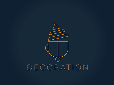 DECORATION branding cup deep blue design gredient illustraion logo open orange pyramid reflection round shadow shape space text triangle vector