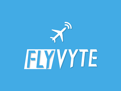 FLYVYTE travelling app logo app booking branding flight fly illustraion internet logo plane text travelling vector white space wifi