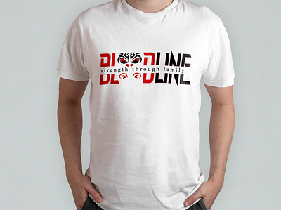 BLOODLINE T-shirt logo bloodline branding cloth design family illustraion logo plain print strength t shirt text text logo vector white youth