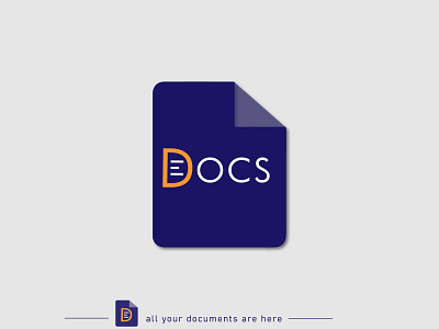 EDOCS APP LOGO 3d app blue branding design docs document files icon illustraion logo logo icon paper phone reflection save shadow text vector