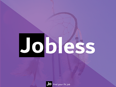 jobless app logo app bless career design dream catcher fit illustraion job jobless logo looking for purple text unemployment vector work