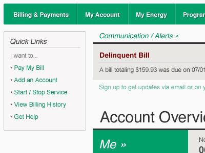 Account Management System account bill profile