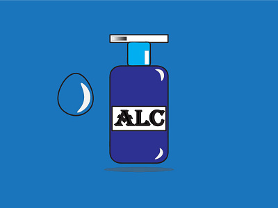 Illustration bottle alcohol care liquid