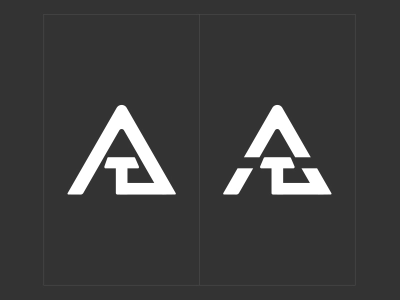 At Logo design negative space logo letter logo typography vector simple logo ios app app design logo design logo