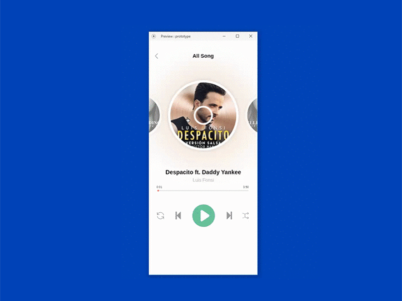 Music Player motion design adobexduikit adobexd design ui animation madewithadobexd player music app design