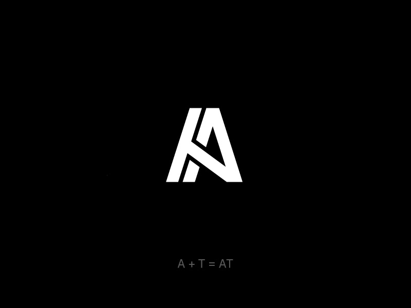 AT letter logo monogram logo flat app ux icon typography branding ui vector illustration logo design logo