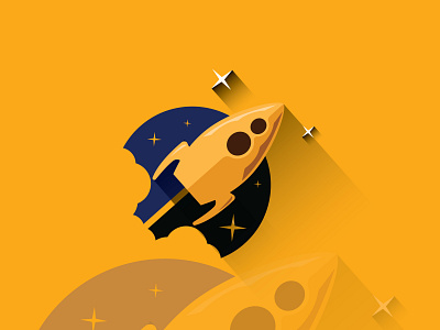 Rocket design flat illustration vector