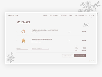 Paulette à Bicyclette - Shopping Cart page brand clean commerce design ecommerce elegant jewellery page product shopping ui website