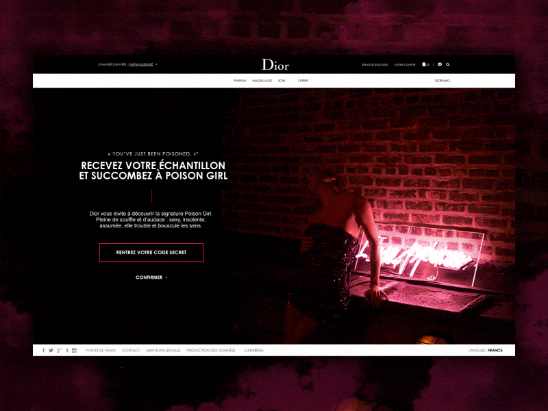 Dior Poison Girl - Transition animation design dior elegant form layout light pink poison smoke transition