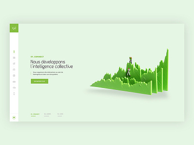 Homepage 3d boost clean colors consulting corporate data dataviz elegant green infographics