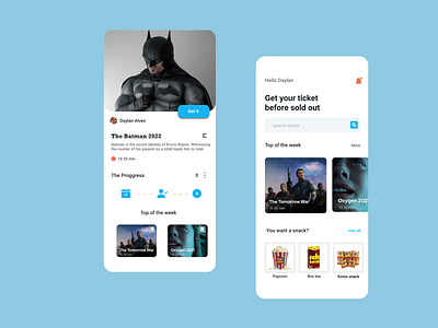 Movie booking ticket App app design ui ux web