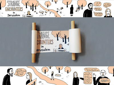 Strange encounters comics graphic design illustration scroll