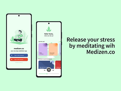 Medizen app creative meditation ui uidesign uidesigner ux
