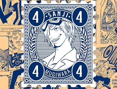 sanji timbre graphic graphism illustraion logodesign manga timbre