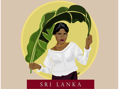Sri Lankan Vintage Poster - Sinhalese Woman design digital art illustration illustrator poster art sri lanka vintage