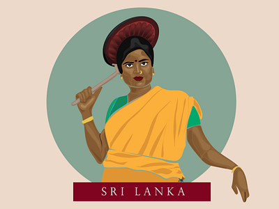 Sri Lankan Vintage Poster - Tamil Lady digital illustration illustration poster saree southasia sri lanka vintage woman women in illustration