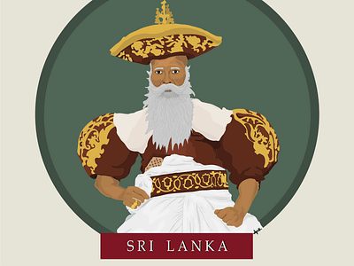 Kings of Ancient Sri Lanka art costume design digital art digital illustration illustration kandy king kingdom poster poster art sri lanka vintage