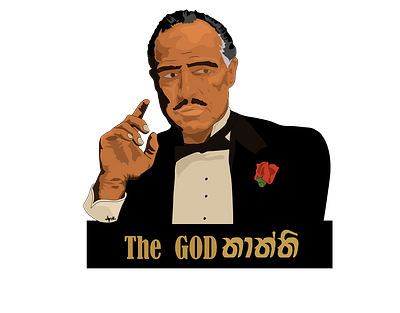 God Thaththi ; Godfather x Sri Lanka digital illustration digitalart illustration man movie movie art poster poster art posterart rose sinhala sri lanka srilankan vector vintage vintage design