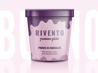 Ice-cream tub design branding chocolate concept gelato graphic design ice cream illustrator package design packaging prunes