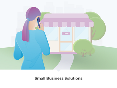 Small business / Store illustration business corporate figma graphics illustration lady small business telephony web