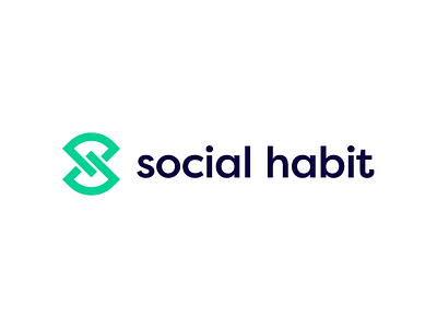 social habit logo branding design flat green logo logotype minimalist modern pie chart s