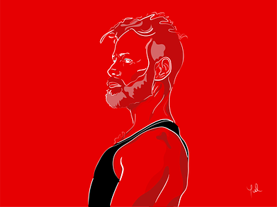 Gabo Ferro art flat gaboferro illustration men minimal portrait profile red singer