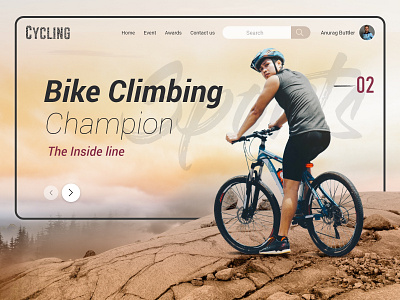 Landing page for Cycling climbing cycling landing page landing page design racer sport ui uidesign uiux web banner webpage website website banner website design website page
