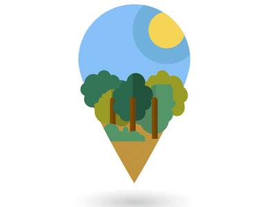 web icon/map pointing for Gardens or Forest