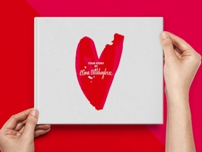 cover for a book book cover heart identity logo love photographer pink red valentines day