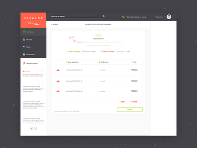 Checkout - Cifaloc clean dashboard design layout neat ui web