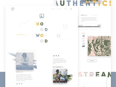 HDWD website clean design graphic hood wood minimalist music neat ui ux website