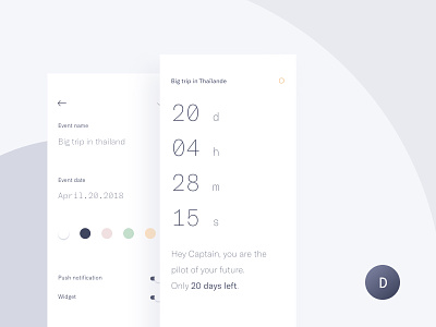 Dayleft - A minimalist Countdown App app art direction countdown days ios iphone x minimalist mobile scandinavian design