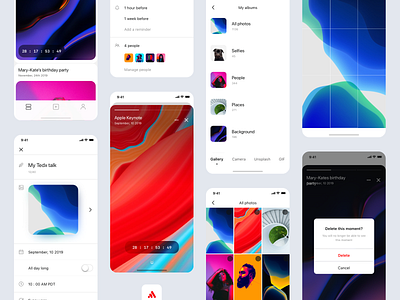 Moments - A countdown app app apple application clean countdown event gradient ios ios13 iphone 11 minimal photo ui design