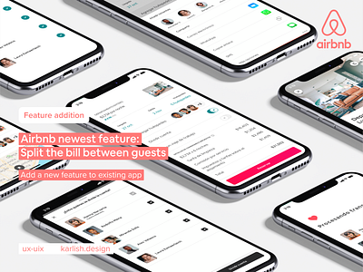 Airbnb newest feature: Split the bill between guests airbnb product design prototype uidesign uxui wireframing