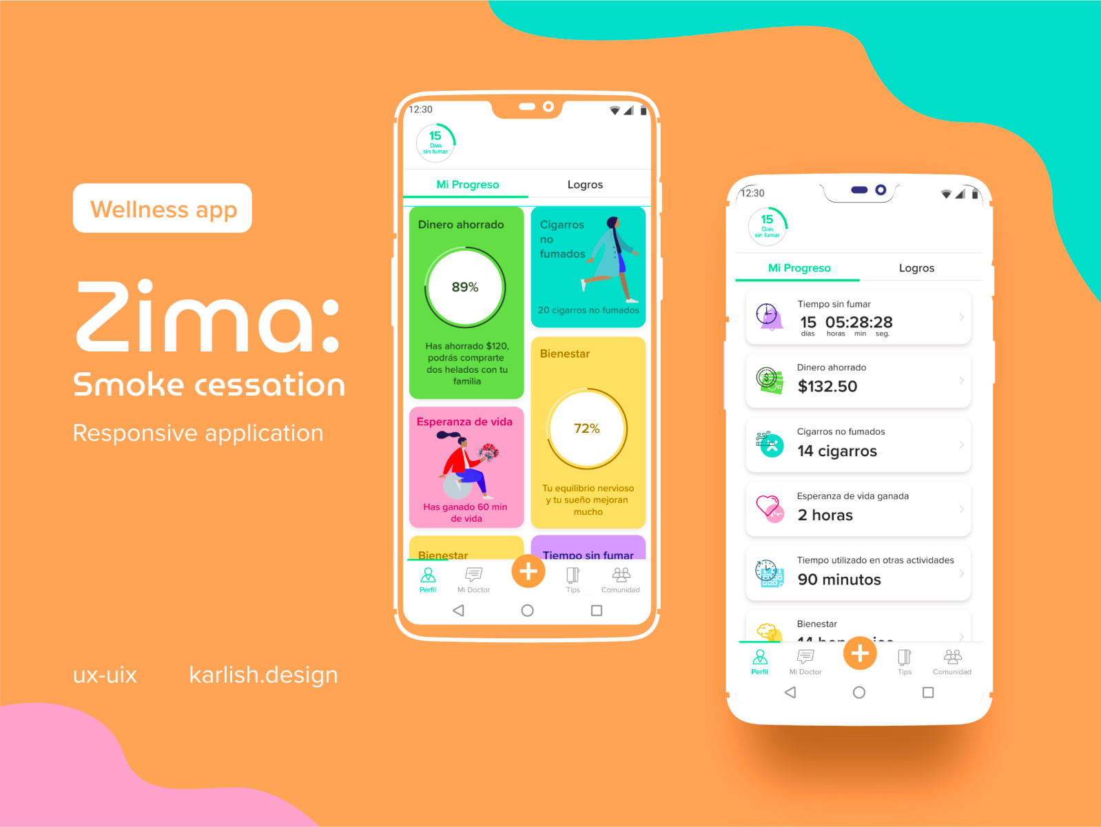 Smoke cessation app The wellness institute challenge by Karla Vázquez