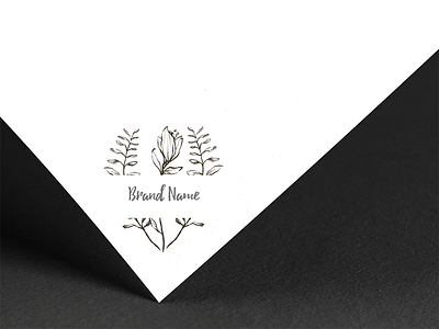 Selene's Logos- Minimalistic Floral Business Card branding floral floral design floral logo icon logo logodesign logoideas logotype design logotypedesign monochromatic monochrome