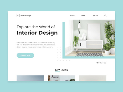 Interior Design Branding Website airy branding design clean interface interior design landing page mockup modern design pastel colors ui ui ux ui designer ux website concept