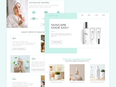 Skincare Branding Design airy branding design clean interface landing page light design pastel colors professional design skin care skincare smooth design ui designers uiux design web design website design