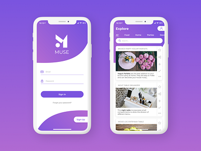 Muse App Design branding design bright colors clean interface color pops design high contrast pastel colors ui design