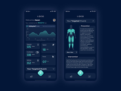 Sports performance tracking app branding design bright colors clean interface color pops dark theme design performance app sports app ui design