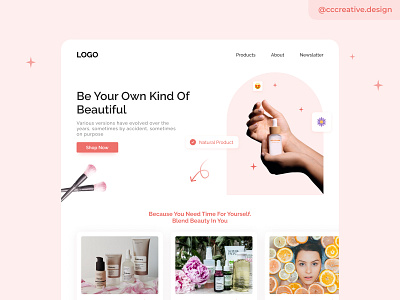 Skincare Landing Page design agency freelance designers landing page pastel colors skincare website soft trendy website ui ui design ux ux design