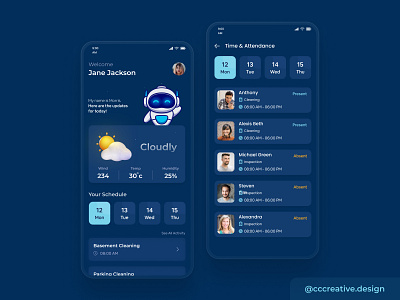 Company Employee Management App Design app ui clean dark dark mode dark theme dark ui illustration night mode product design ui ui design ui ux user experience ux ux design